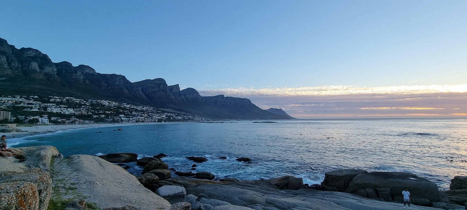 Rocky coastline and mountains near Cape Town