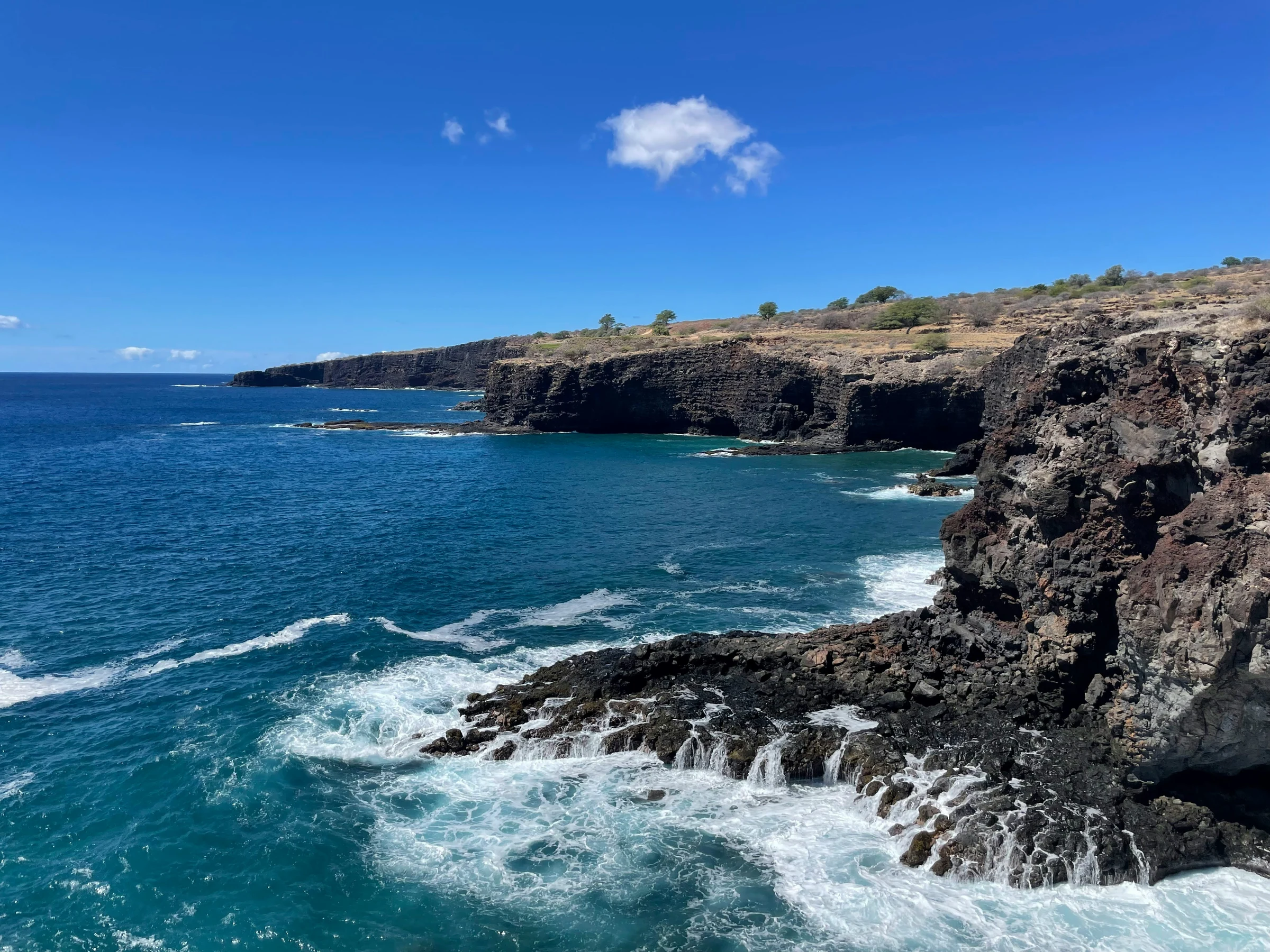 Lānaʻi’s rocky coastline and blue ocean