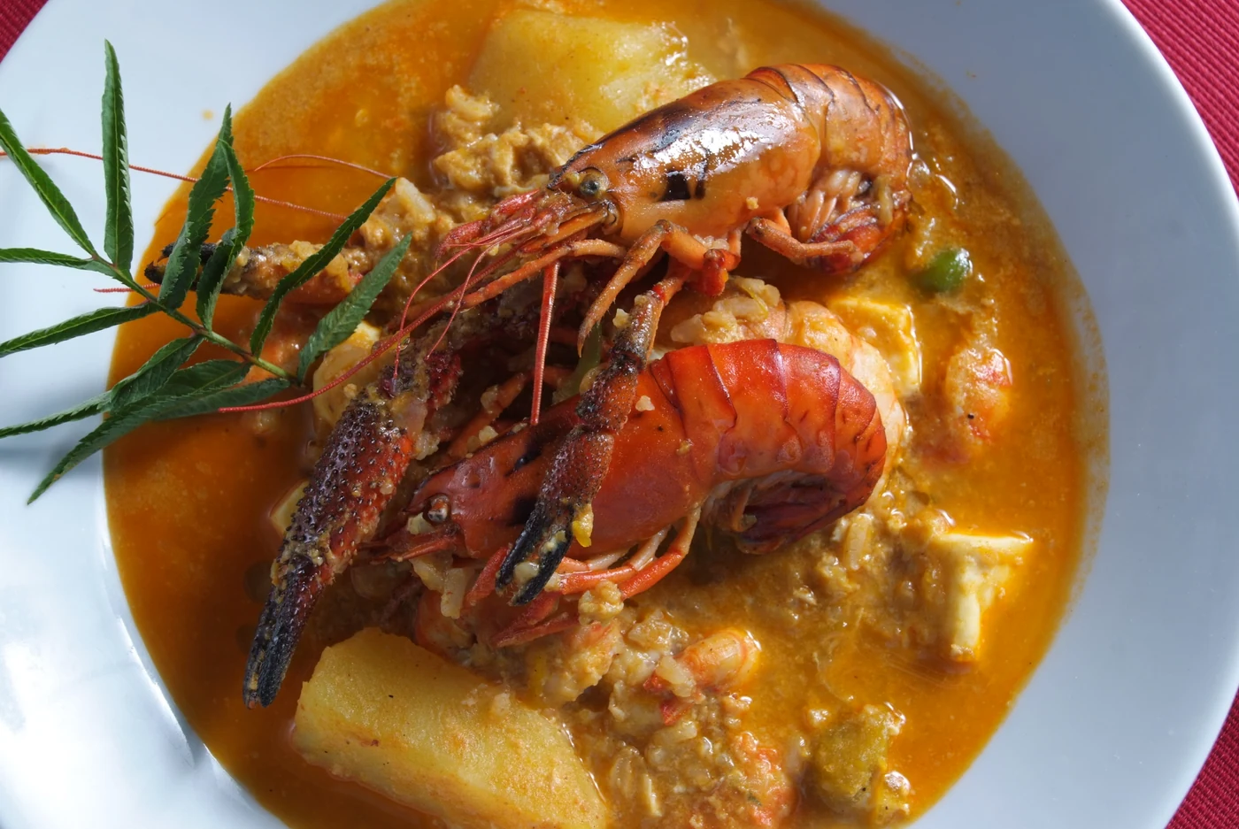Crawfish and potatoes in a rich sauce