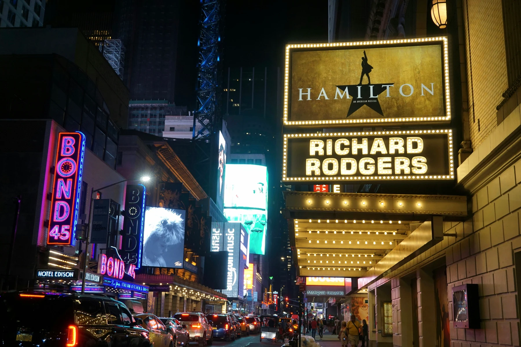 Richard Rodgers Theatre marquee on a Midtown Manhattan street