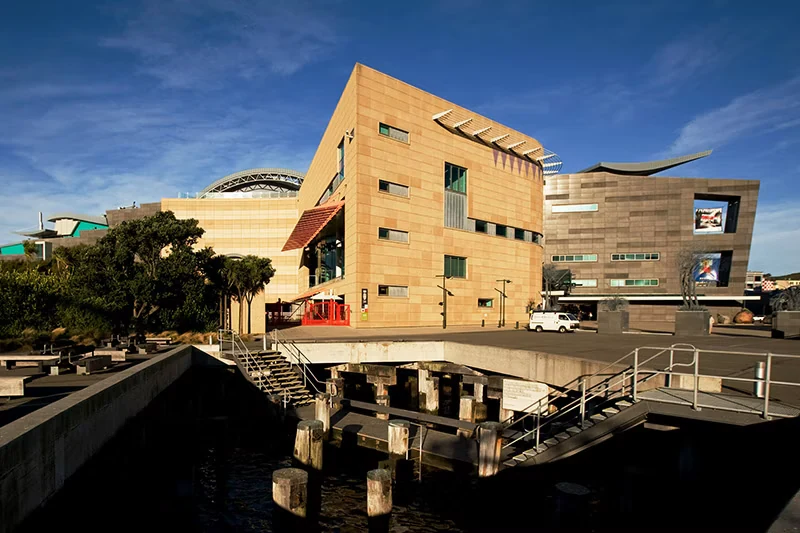 Te Papa museum beside the Wellington waterfront