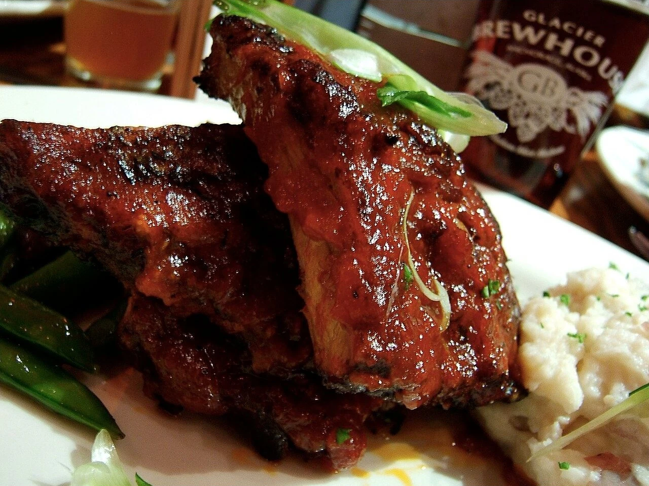 Barbecue ribs photographed at Glacier Brewhouse in Anchorage