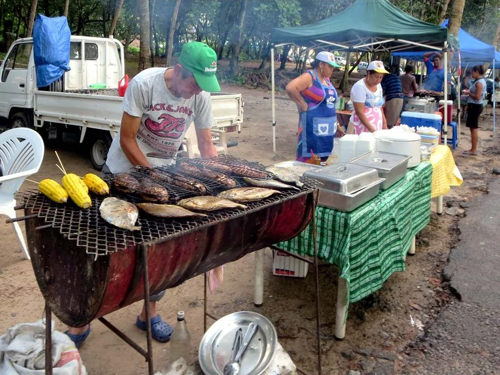 Fish grilling at Bazar Labrin in Beau Vallon, Mahé, Seychelles