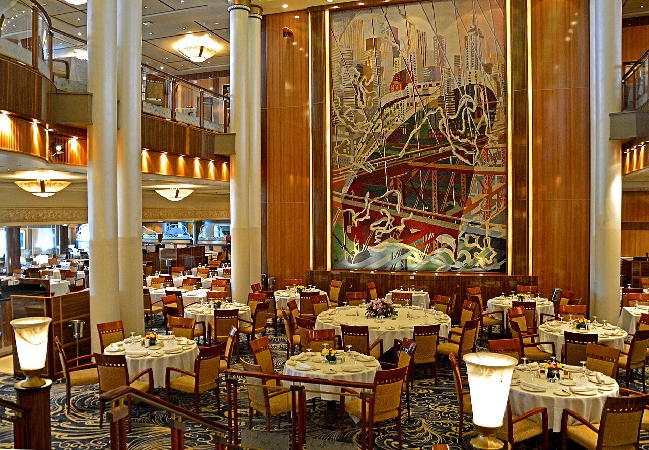 Britannia Restaurant aboard Queen Mary 2, photographed in 2022